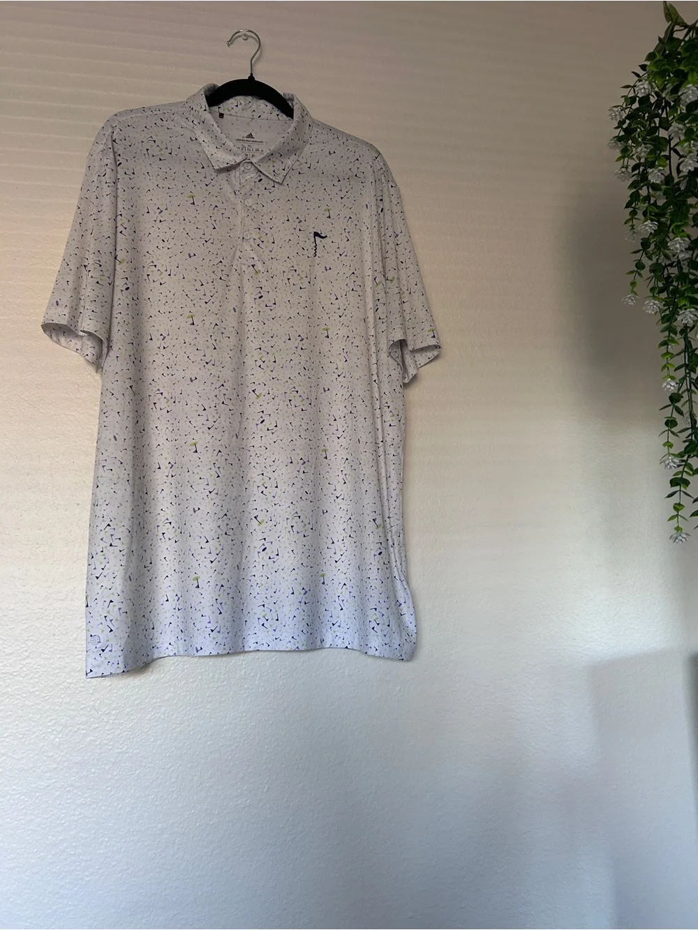 Adidas Golf Polo Shirt XL | Parley Ocean Plastic | White Print Performance Polo